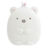 Twinkle Glory San-X Sumikko Gurashi Shirokuma white flocked polar bear plush keychain with a soft velvety texture