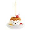 Twinkle Glory San-X Sumikko Gurashi Shirokuma polar bear plush keychain dressed as a pudding with a cherry on top