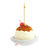 Twinkle Glory San-X Sumikko Gurashi Shirokuma polar bear plush keychain dressed as a pudding with a cherry on top