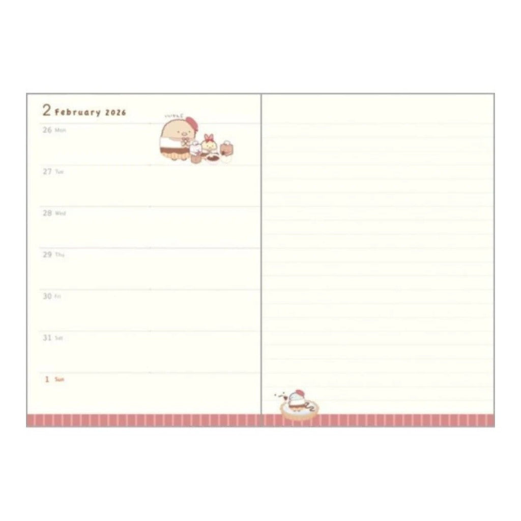 Twinkle Glory San-X Sumikko Gurashi B6 schedule planner diary with cute characters and a cupcake design. Paper material.