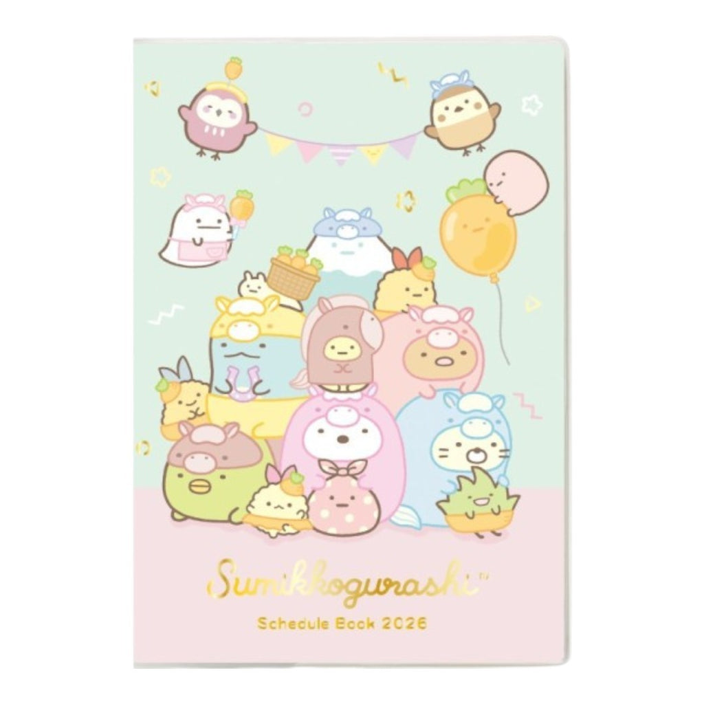 Twinkle Glory San-X Sumikko Gurashi B6 schedule planner diary with cute characters and pastel colors. Paper material.