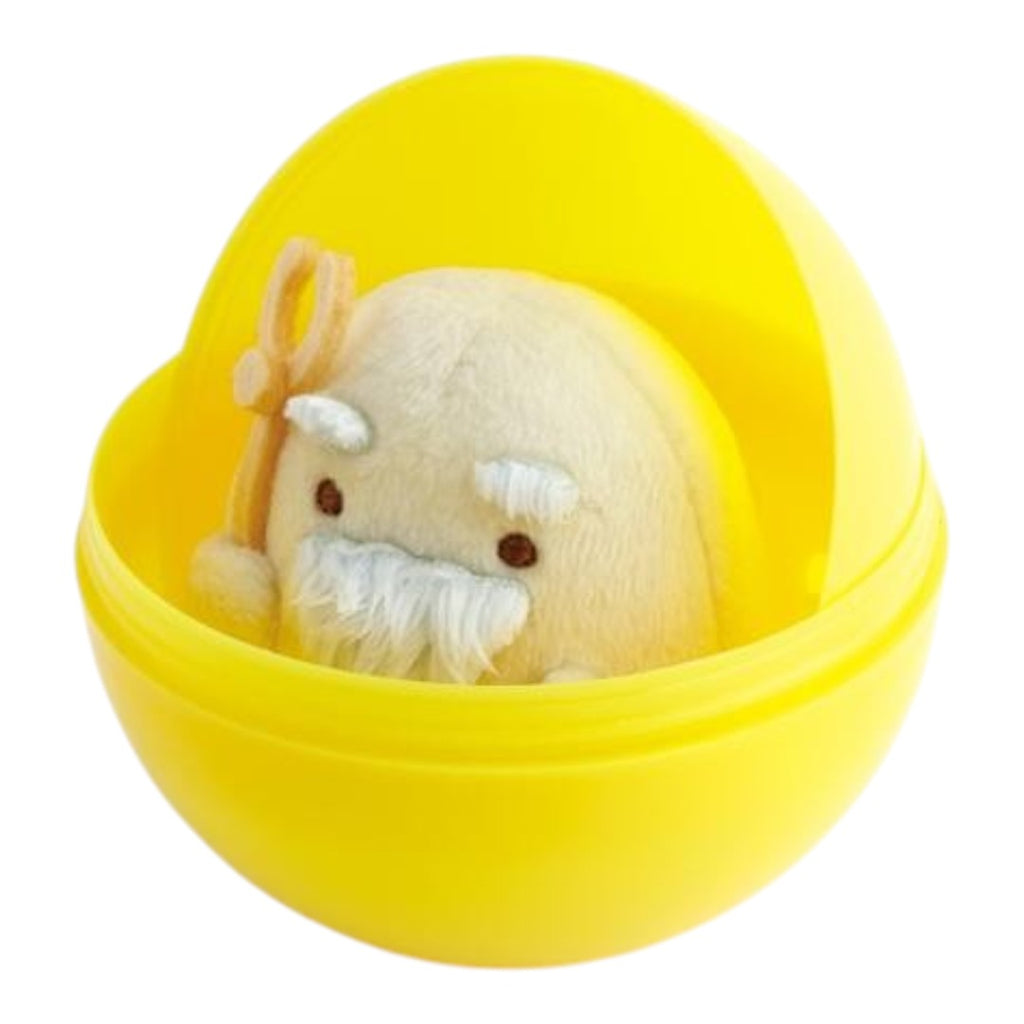 Twinkle Glory San-X Sumikko Gurashi 10th anniversary plush toy inside a yellow collectible capsule display case