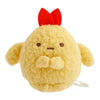 Twinkle Glory San-X Sumikko Gurashi Ebifurai no Shippo palm-sized yellow plush with a red tail detail