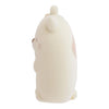 Twinkle Glory San-X Sumikko Gurashi Neko flocked keychain in a soft cream velvety finish, side view