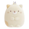 Twinkle Glory San-X Sumikko Gurashi Neko flocked keychain with a soft velvety cream finish and purple ball chain