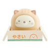 Twinkle Glory San-X Sumikko Gurashi Neko plush in a cat costume sitting in a small cardboard box