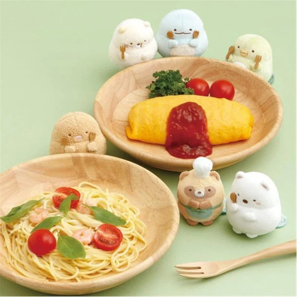 Twinkle Glory San-X Sumikko Gurashi restaurant tenori plush collection with miniature food and wooden plates