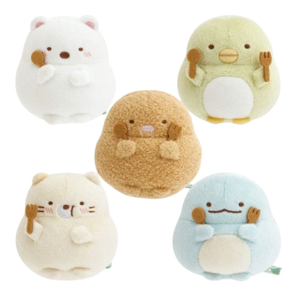 Twinkle Glory San-X Sumikko Gurashi restaurant tenori plush collection featuring five soft polyester characters