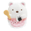 Twinkle Glory San-X Sumikko Gurashi 10th anniversary plush featuring Shirokuma wearing a pink polka dot apron