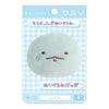 Twinkle Glory San-X Sumikko Gurashi Tokage plush badge featuring a soft blue crying lizard character on display card