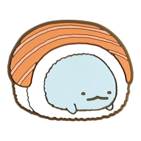 Twinkle Glory San-X Sumikko Gurashi Tokage rubber magnet featuring the blue lizard character as a sushi roll