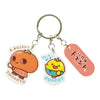 Twinkle Glory San-X Uso Tantei Tomanto and Pucchy acrylic 3-charm keyring with vibrant character illustrations