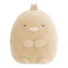 Twinkle Glory San-X Sumikko Gurashi Tonkatsu flocked keychain with a soft beige velvety texture and ball chain