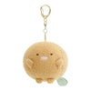 Twinkle Glory San-X Sumikko Gurashi Tonkatsu round plush keychain made of soft tan polyester with a gold clasp