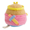Twinkle Glory San-X Sumikko Gurashi Tonkatsu Tenori plush wearing a pink cape and yellow crown from Kingdom of the Sky