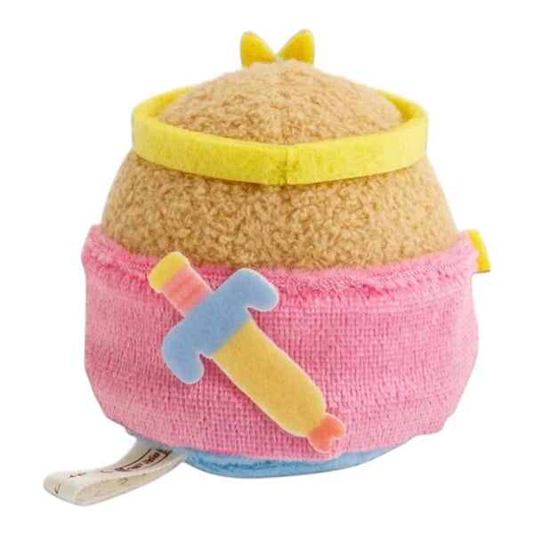 Twinkle Glory San-X Sumikko Gurashi Tonkatsu Tenori plush wearing a pink cape and yellow crown from Kingdom of the Sky
