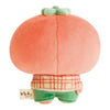 Twinkle Glory San-X Uso Tantei Tomanto plush toy, back view of the soft polyester tomato character in plaid shirt