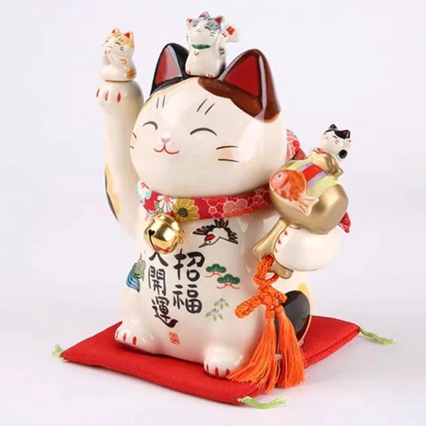 Yakushigama Mallet With Koi Fish Lucky Cat