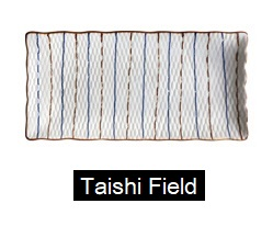 "Taishi Field" Style, Japanese Hand Painted Rectangular Plate