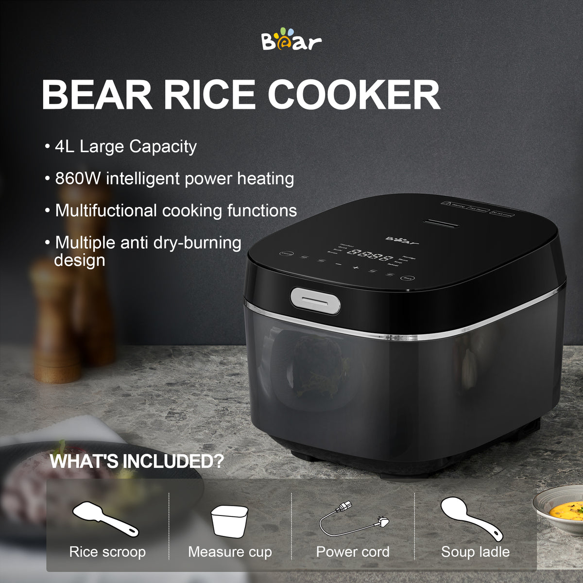 BEAR 4 Litre Intelligent Power Heating Rice Cooker DFB-Q40R5 – Twinkle ...