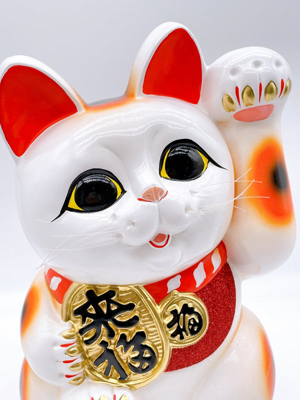 Tokoname yaki Japanese Lucky cat Traditional Left Hand (Size 10)