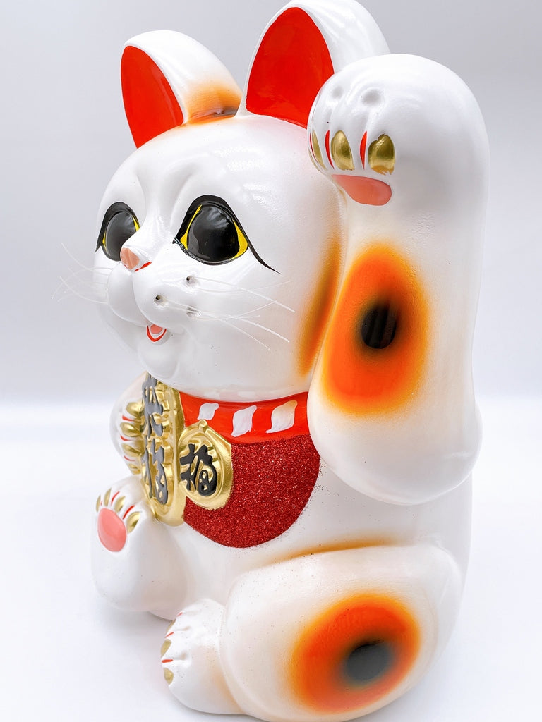 Tokoname yaki Japanese Lucky cat Traditional Left Hand (Size 10)