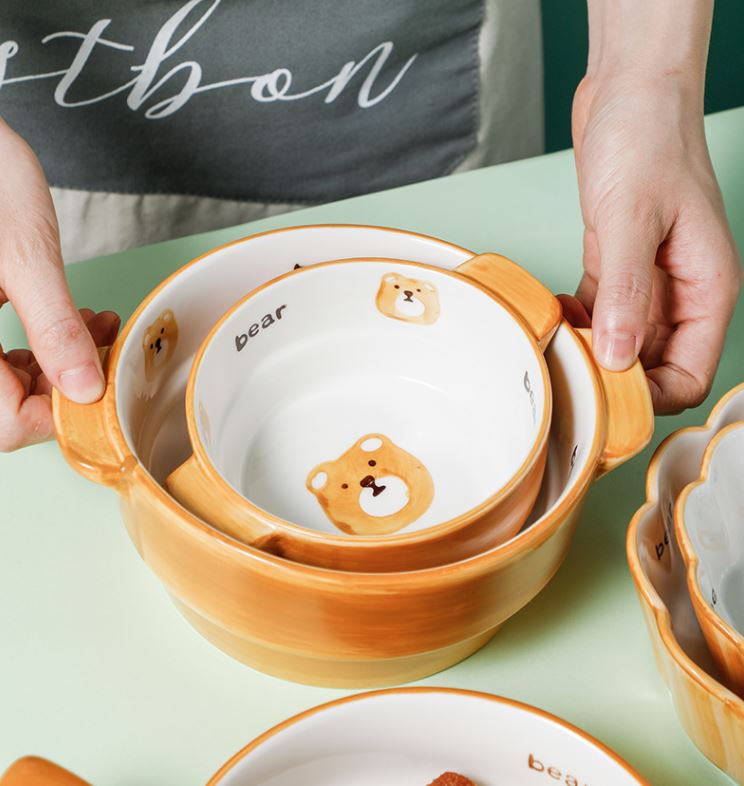 Circular Little Bear ceramic bowl