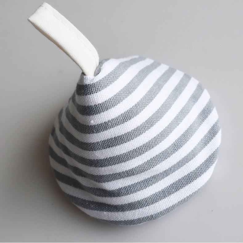 "Grey with Stripes", Fabric Quilted Cone Pot Cap Mitten