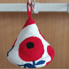 "Red with Apples", Fabric Quilted Cone Pot Cap Mitten