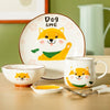 Cartoon Animals Ceramic Dinnerware Set 6pcs - Shiba Inu