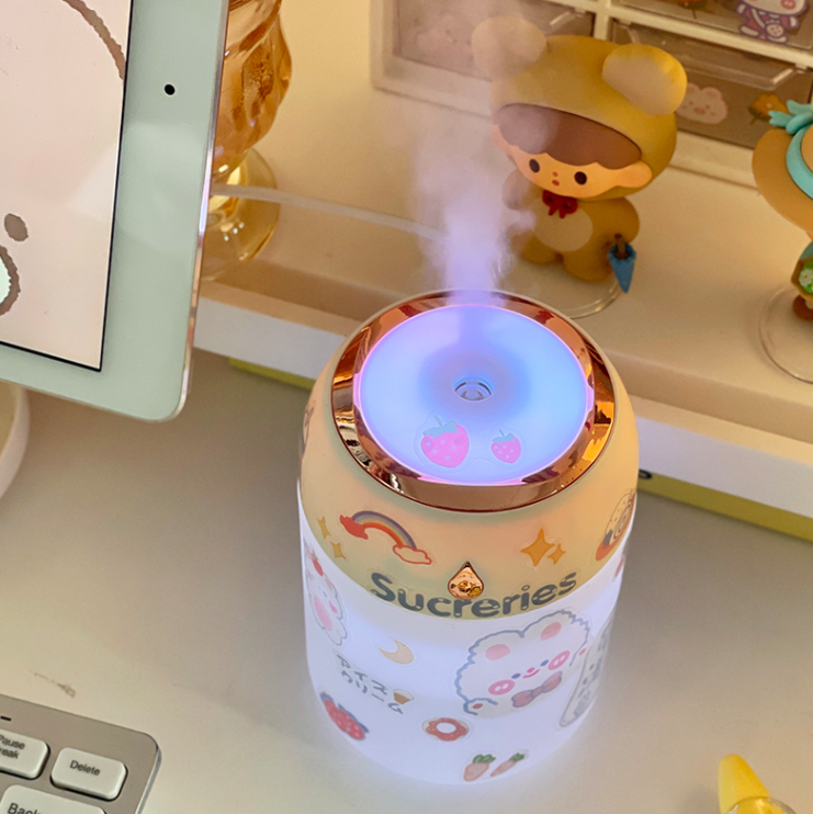 Cartoon Rabbit Humidifier With DIY Cute Stickers – Twinkle Glory