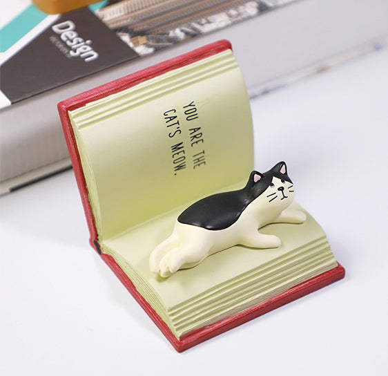 Cute Cat Book & Computer Smartphone Holder