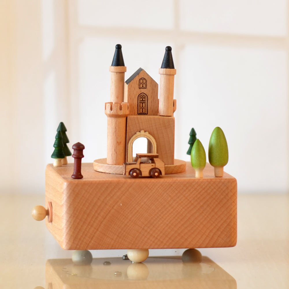 Generic Brand Wooden Music Box Castle 16cm | 1510