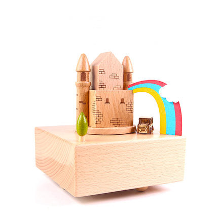 Generic Brand Wooden Rainbow Castle Music Box | 1904