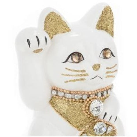 Goenneko Japanese White Crystals Lucky Cat