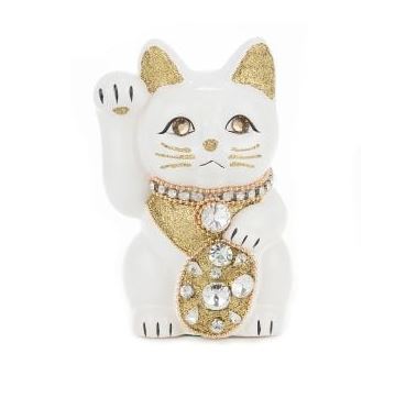 Goenneko Japanese White Crystals Lucky Cat