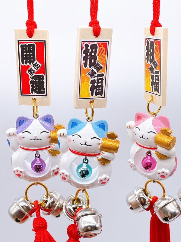 Japanese-Lucky-Cat-with-Bell-Car-Charm