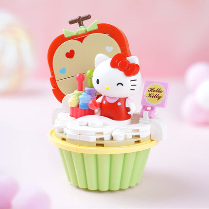 Keeppley Sanrio Hello Kitty Cupcake Building Blocks Toy Set Built