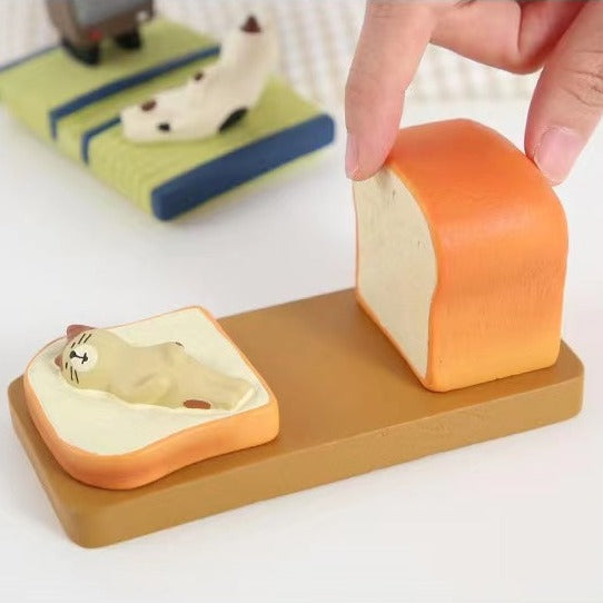 Lazy Cat On A Bread Smartphone Holder Mobile Phone Stand