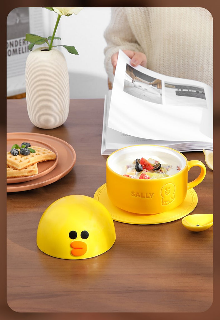 Line Friends Ceramic Breakfast Mug With Spoon