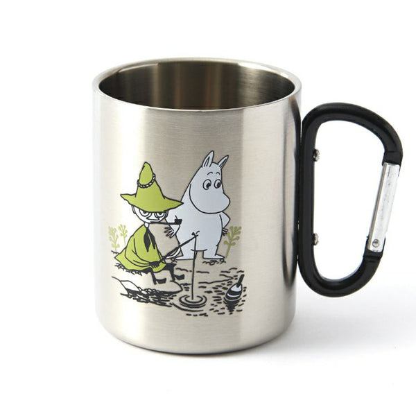 Moomin Character Stainless Steel Double Structure Mug with carbiner - Camping and Fishing