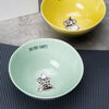 Mint green colour ceramic bowl with cute cartoon Snugkin desing with the word "OH, YOU CAN'T"