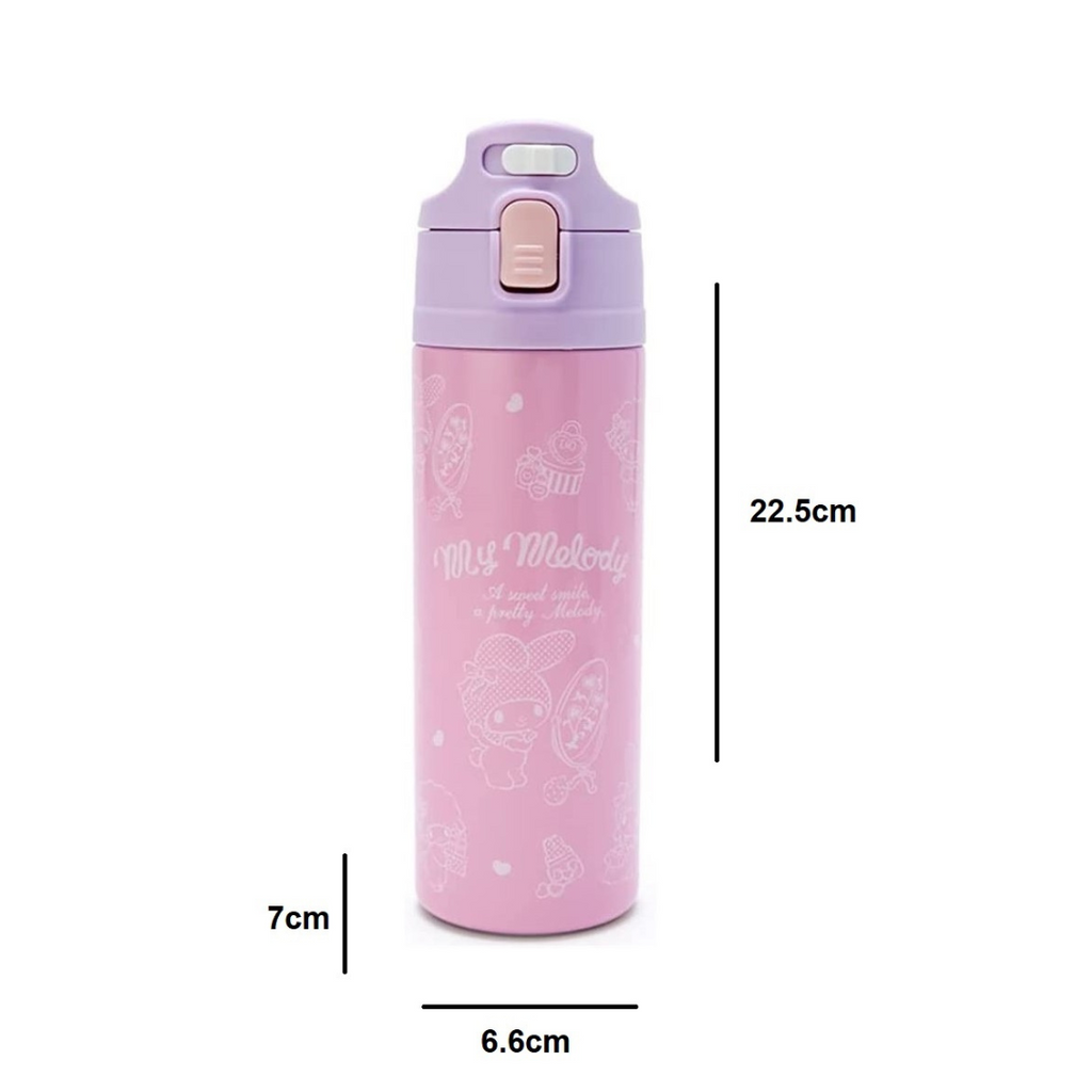 MyMelody_Stainless_Steel_Thermos_Bottle_Measurements