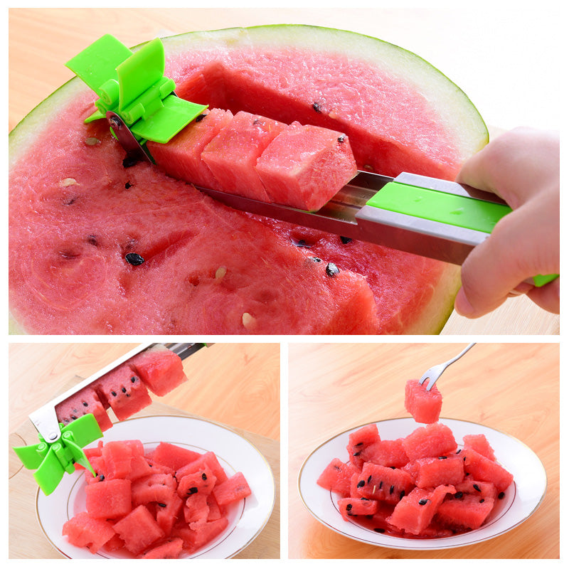 Instructions for the operation of a stainless steel watermelon cutter