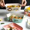 Various foods inside Animal Print Ceramic Kitchenware Trays