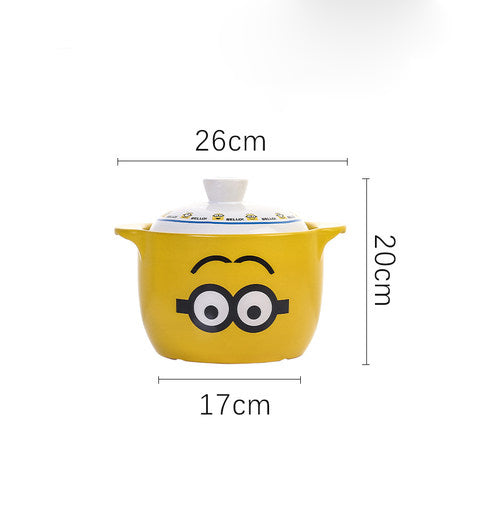 Minion Heat-Resistant Casserole with Lid dimensions sheet, Yellow 3.1 L, 26 x 20 cm