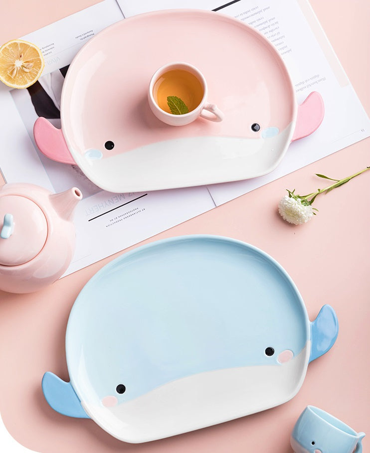 Pink and Blue Cute Sea Creature Ceramic Tea Sets