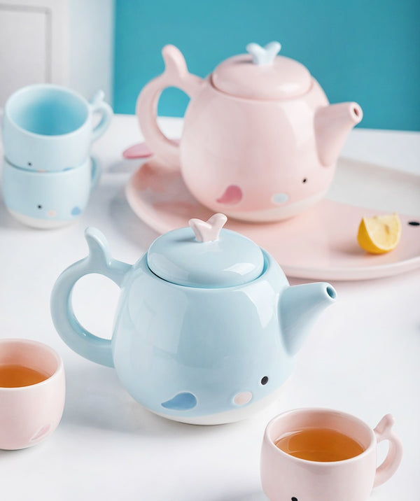 Pink and Blue Cute Sea Creature Ceramic Tea Sets