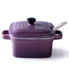 Purple Ceramic Condiment Set with Lid and Spoon