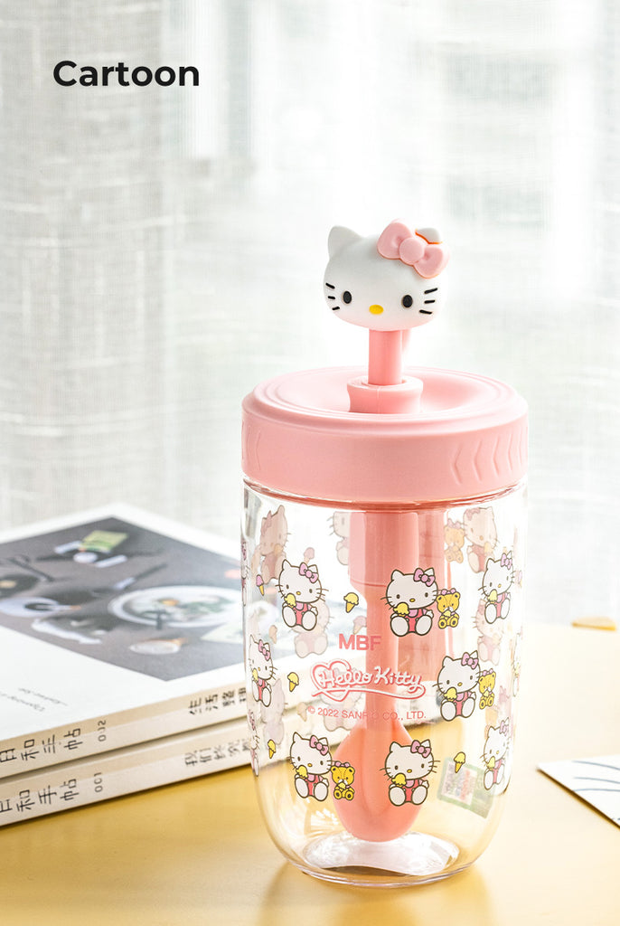 Sanrio Characters Water Bottle With Straw - Hello Kitty
